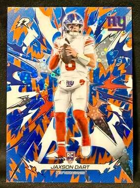 Jaxson Dart 2025 Topps Resurgence New York Giants Rookie Card Blue Orange Spark